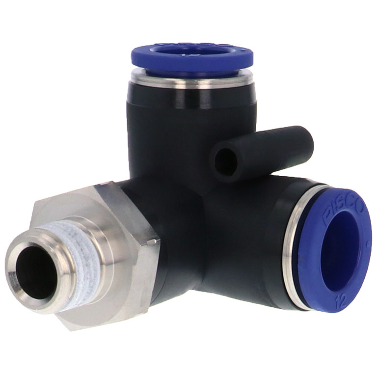 Alternative view of Đầu Nối Nhanh Khí Nén Hai Nhánh Chạc Ba Cong 90° Ren Ngoài Pisco PVX12-02SUS