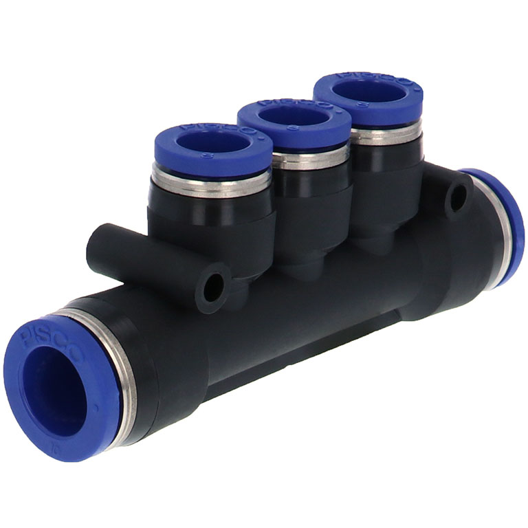 Alternative view of Đầu Nối Nhanh Khí Nén Chữ T 5 Ngã Dạng Nối Giảm Pisco PKG10-8SUS