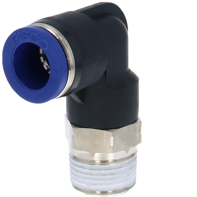 Alternative view of Đầu Nối Nhanh Khí Nén Dạng Cong 90° Ren Ngoài Pisco PL10-03SUS