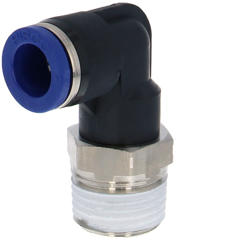 Alternative view of Đầu Nối Nhanh Khí Nén Dạng Cong 90° Ren Ngoài Pisco PL10-04SUS