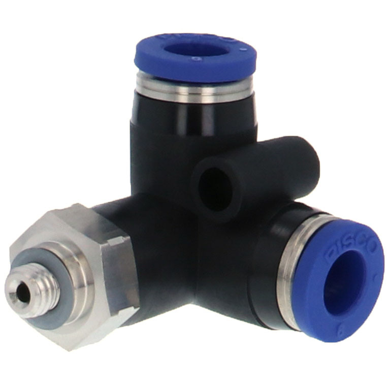 Alternative view of Đầu Nối Nhanh Khí Nén Hai Nhánh Chạc Ba Cong 90° Ren Ngoài Pisco PVX6-M5SUS