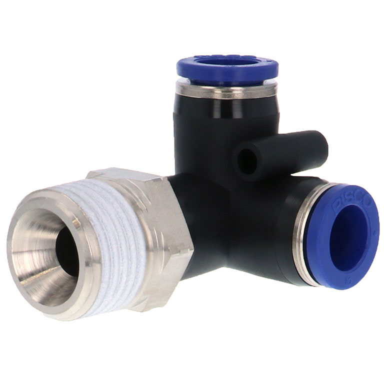 Alternative view of Đầu Nối Nhanh Khí Nén Hai Nhánh Chạc Ba Cong 90° Ren Ngoài Pisco PVX10-04SUS