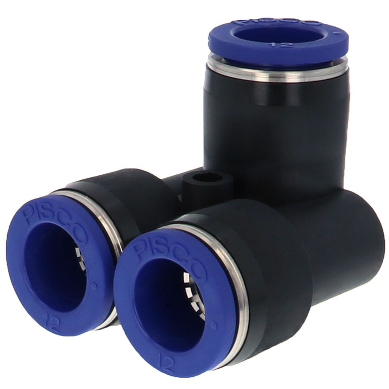 Alternative view of Đầu Nối Nhanh Khí Nén Ba Ngã Cong 90° Pisco PAU12SUS