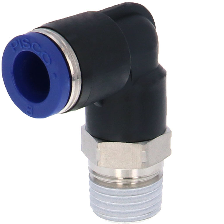 Alternative view of Đầu Nối Nhanh Khí Nén Dạng Cong 90° Ren Ngoài Pisco PL8-02SUS