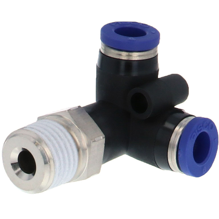 Alternative view of Đầu Nối Nhanh Khí Nén Hai Nhánh Chạc Ba Cong 90° Ren Ngoài Pisco PVX6-02SUS