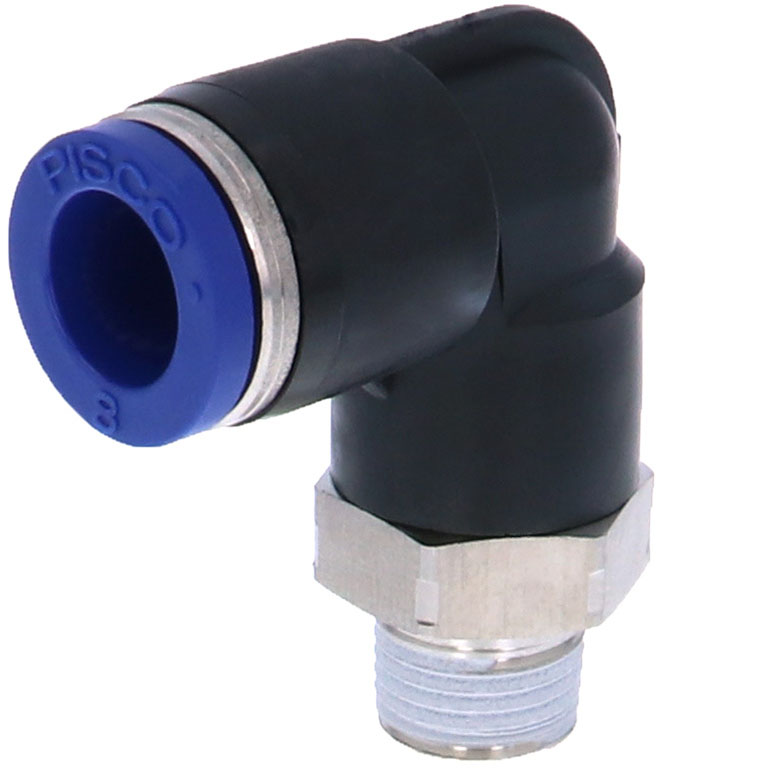 Alternative view of Đầu Nối Nhanh Khí Nén Dạng Cong 90° Ren Ngoài Pisco PL8-01SUS