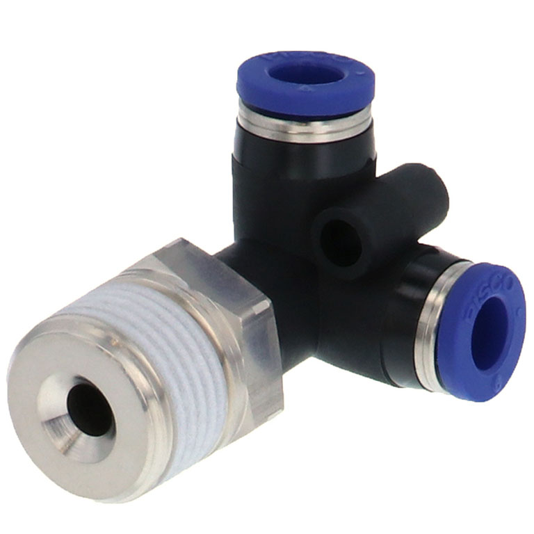 Alternative view of Đầu Nối Nhanh Khí Nén Hai Nhánh Chạc Ba Cong 90° Ren Ngoài Pisco PVX6-03SUS