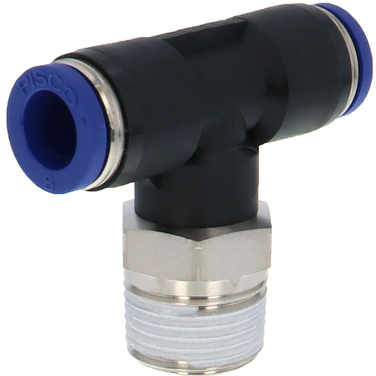 Alternative view of Đầu Nối Nhanh Khí Nén Dạng Chữ T Ren Ngoài Pisco PB8-03SUS
