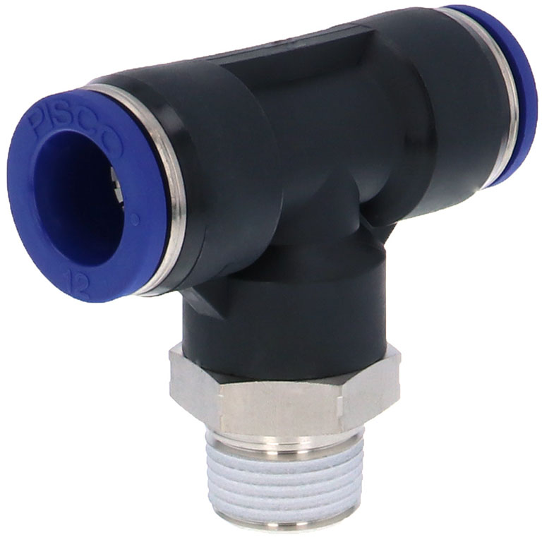 Alternative view of Đầu Nối Nhanh Khí Nén Dạng Chữ T Ren Ngoài Pisco PB12-03SUS