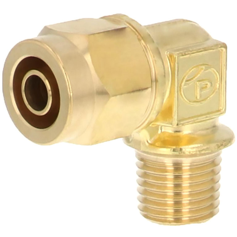 Alternative view of Đầu Ngạnh Nối Ống Có Đai Ốc Xiết Dạng Cong 90° Ren Ngoài Pisco NKL1065-02