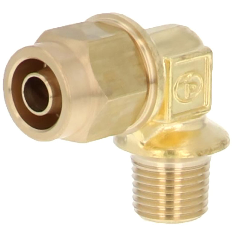 Alternative view of Đầu Ngạnh Nối Ống Có Đai Ốc Xiết Dạng Cong 90° Ren Ngoài Pisco NKL0850-01