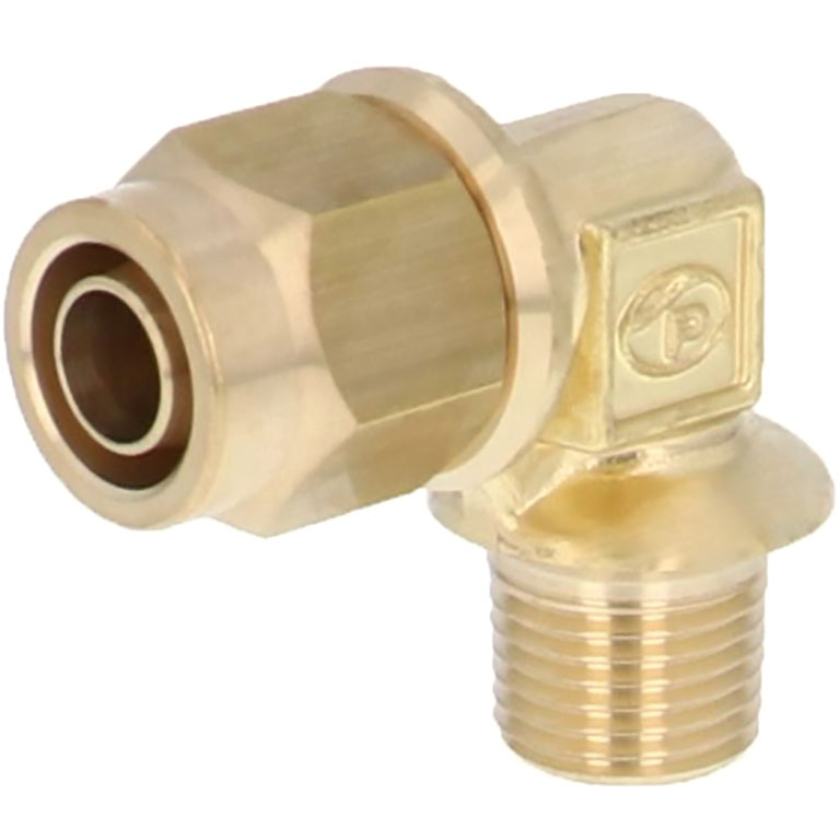 Alternative view of Đầu Ngạnh Nối Ống Có Đai Ốc Xiết Dạng Cong 90° Ren Ngoài Pisco NKL0860-01