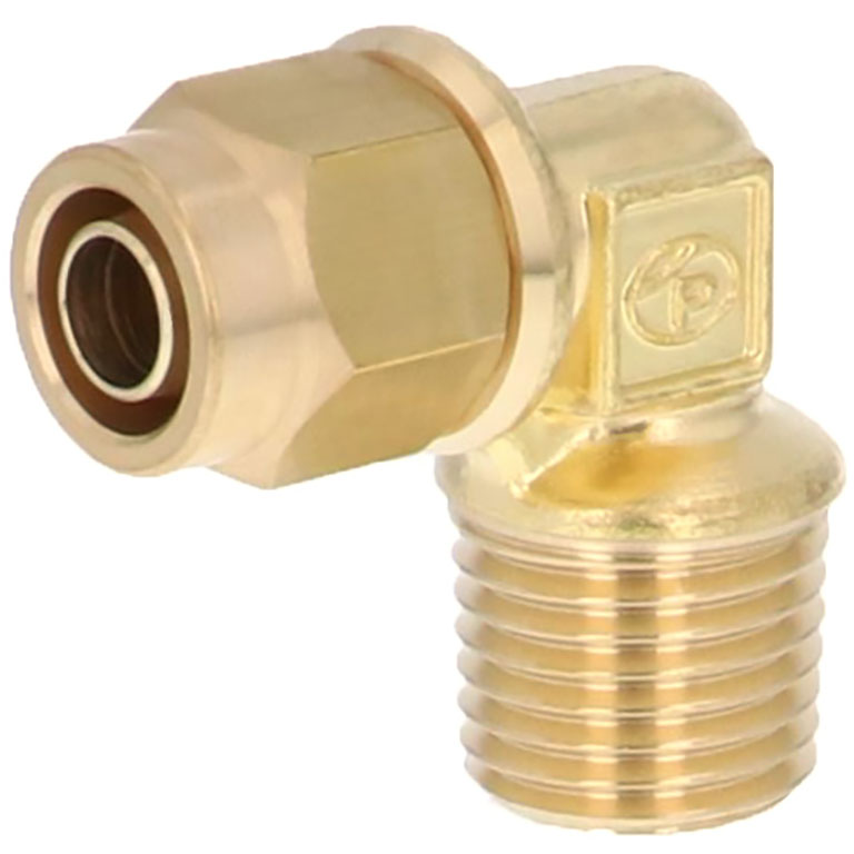 Alternative view of Đầu Ngạnh Nối Ống Có Đai Ốc Xiết Dạng Cong 90° Ren Ngoài Pisco NKL0860-02