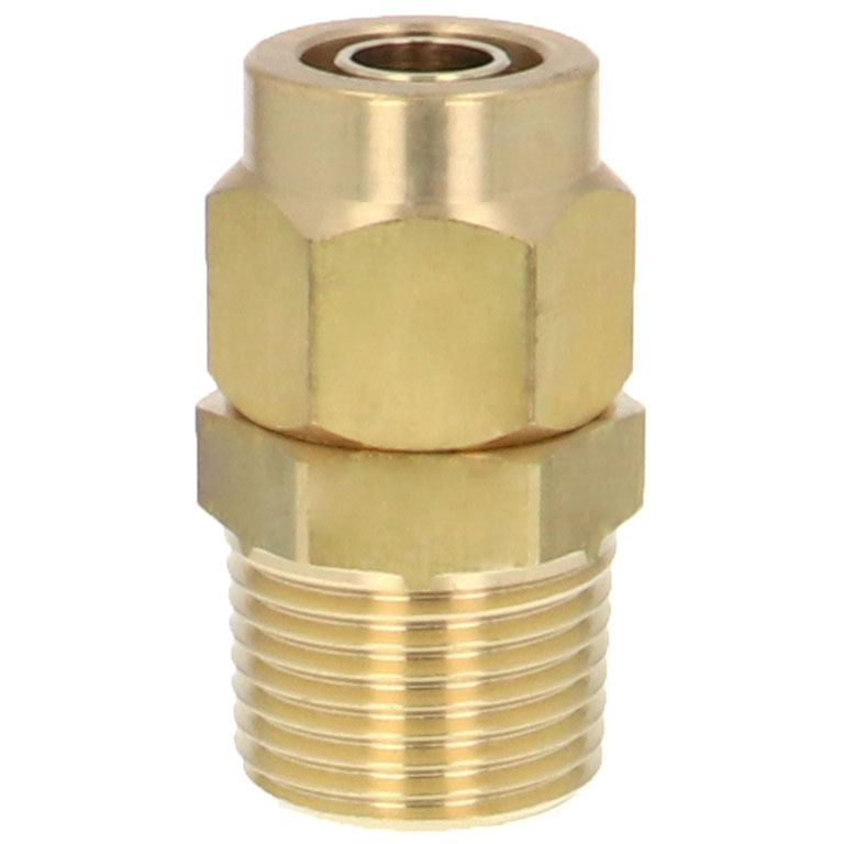 Alternative view of Đầu Ngạnh Nối Ống Có Đai Ốc Xiết Dạng Thẳng Thân Lục Giác Ren Ngoài Pisco NKC1075-03