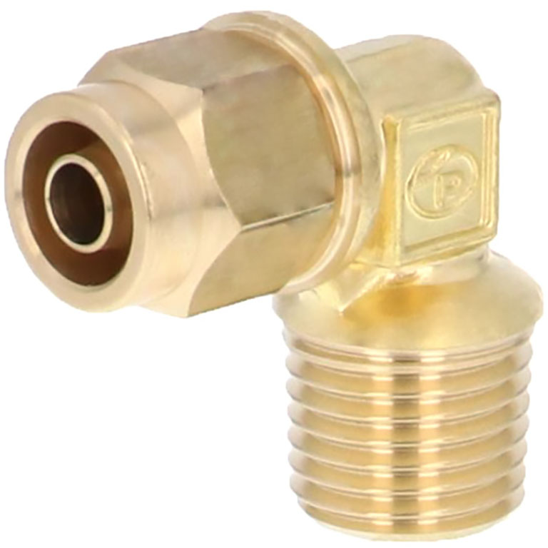 Alternative view of Đầu Ngạnh Nối Ống Có Đai Ốc Xiết Dạng Cong 90° Ren Ngoài Pisco NKL0850-02