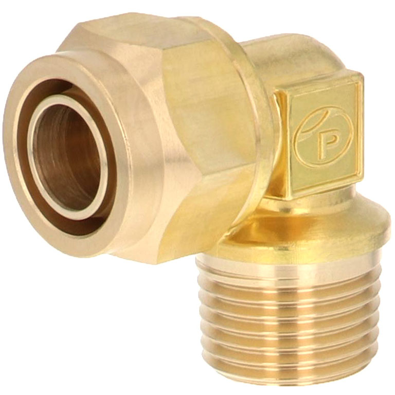 Alternative view of Đầu Ngạnh Nối Ống Có Đai Ốc Xiết Dạng Cong 90° Ren Ngoài Pisco NKL1613-04