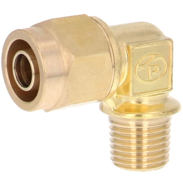 Alternative view of Đầu Ngạnh Nối Ống Có Đai Ốc Xiết Dạng Cong 90° Ren Ngoài Pisco NKL1280-02