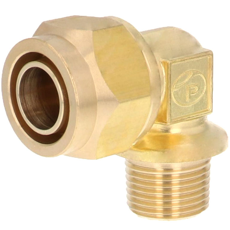 Alternative view of Đầu Ngạnh Nối Ống Có Đai Ốc Xiết Dạng Cong 90° Ren Ngoài Pisco NKL1613-03