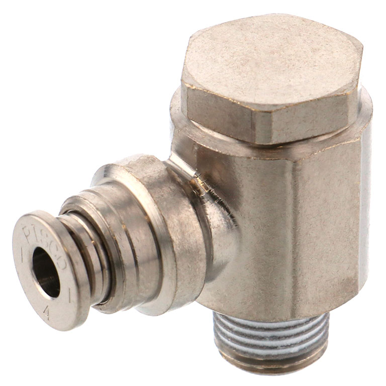 Alternative view of Đầu Nối Nhanh Khí Nén Cong 90° Đầu Lục Giác Trụ Ren Ngoài Pisco KH4-01-1-F