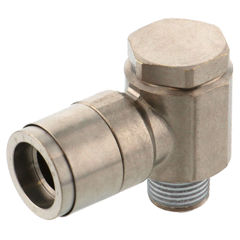 Alternative view of Đầu Nối Nhanh Khí Nén Cong 90° Đầu Lục Giác Trụ Ren Ngoài Pisco KH8-01