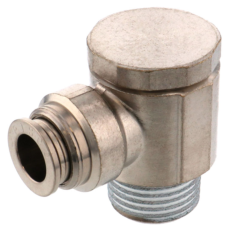 Alternative view of Đầu Nối Nhanh Khí Nén Cong 90° Đầu Lục Giác Trụ Ren Ngoài Pisco KH10-04-1