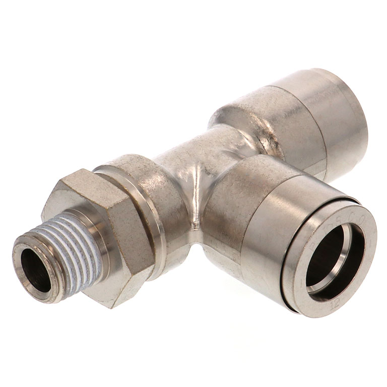 Alternative view of Đầu Nối Nhanh Khí Nén Dạng Chữ T Ren Ngoài Pisco KD12-02-F