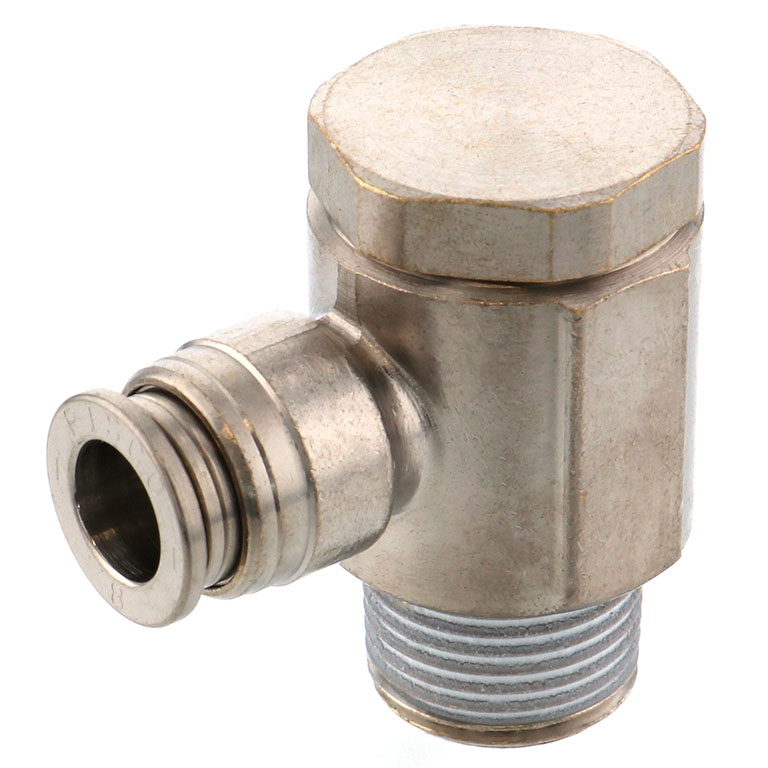 Alternative view of Đầu Nối Nhanh Khí Nén Cong 90° Đầu Lục Giác Trụ Ren Ngoài Pisco KH8-03-1