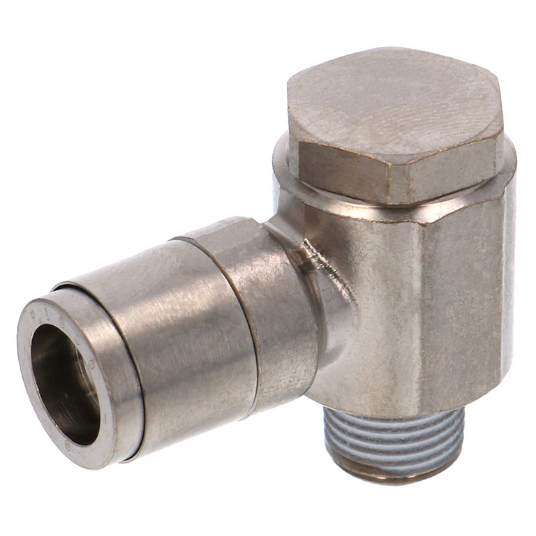 Alternative view of Đầu Nối Nhanh Khí Nén Cong 90° Đầu Lục Giác Trụ Ren Ngoài Pisco KH6-01-F