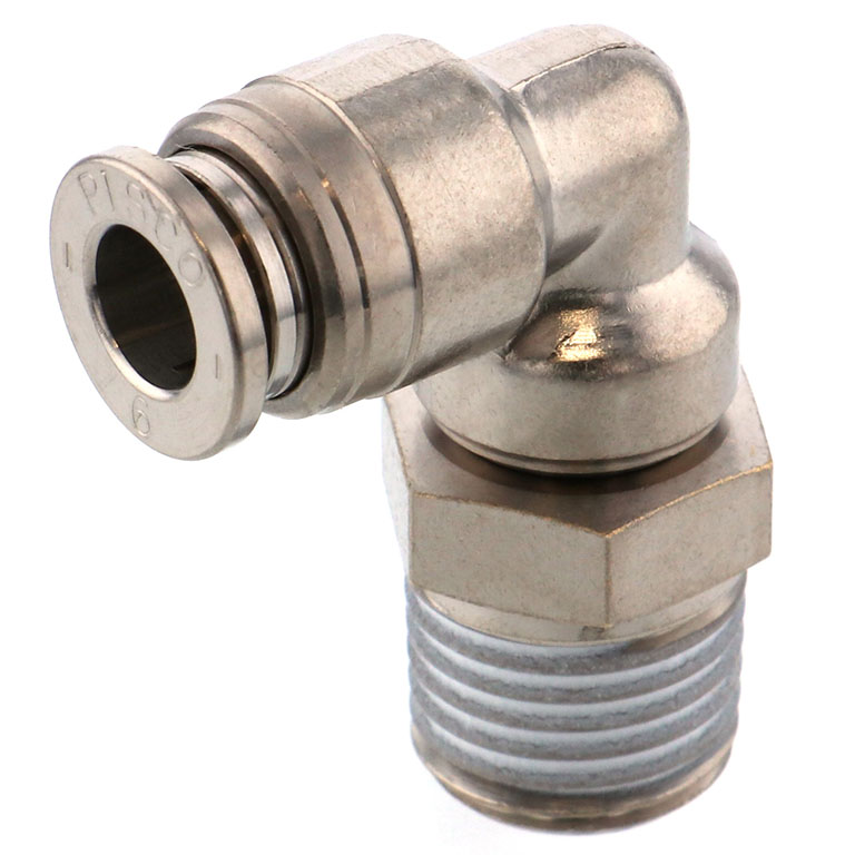 Alternative view of Đầu Nối Nhanh Khí Nén Dạng Cong 90° Ren Ngoài Pisco KL6-02-1