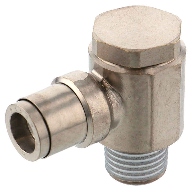 Alternative view of Đầu Nối Nhanh Khí Nén Cong 90° Đầu Lục Giác Trụ Ren Ngoài Pisco KH6-02