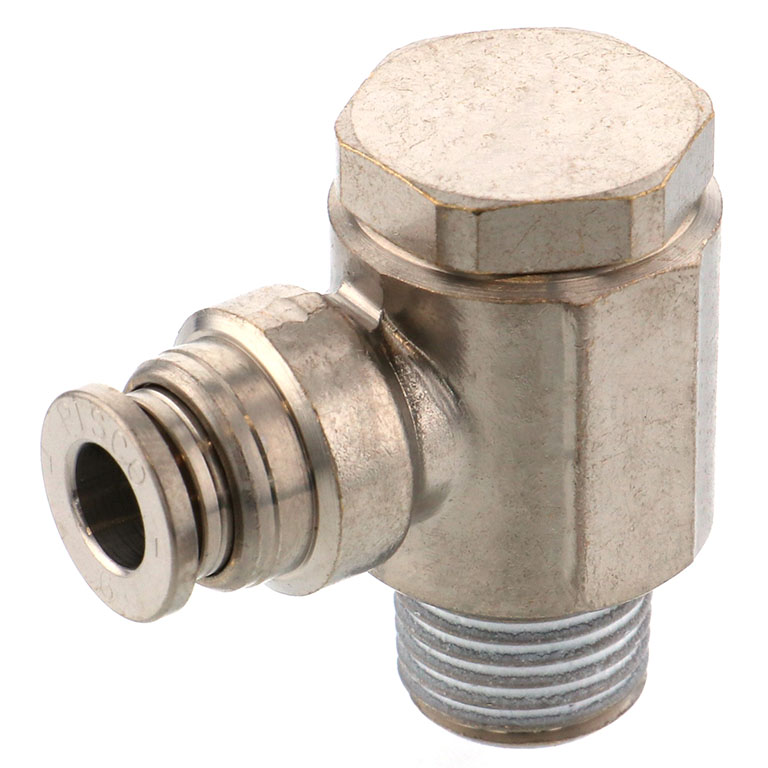 Alternative view of Đầu Nối Nhanh Khí Nén Cong 90° Đầu Lục Giác Trụ Ren Ngoài Pisco KH6-02-1