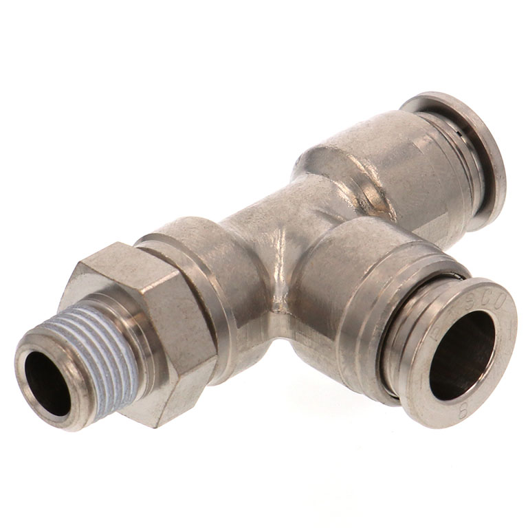 Alternative view of Đầu Nối Nhanh Khí Nén Dạng Chữ T Ren Ngoài Pisco KD8-01-1-F