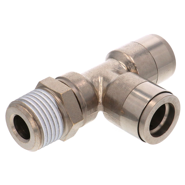 Alternative view of Đầu Nối Nhanh Khí Nén Dạng Chữ T Ren Ngoài Pisco KD12-04