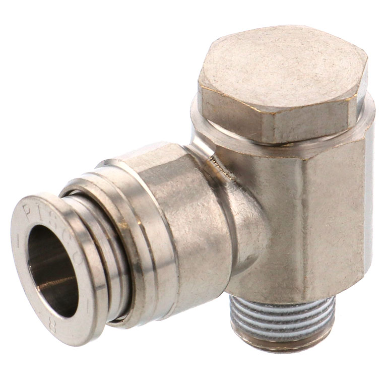 Alternative view of Đầu Nối Nhanh Khí Nén Cong 90° Đầu Lục Giác Trụ Ren Ngoài Pisco KH8-01-1-F