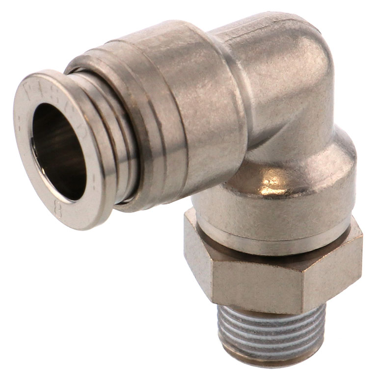 Alternative view of Đầu Nối Nhanh Khí Nén Dạng Cong 90° Ren Ngoài Pisco KL8-01-1