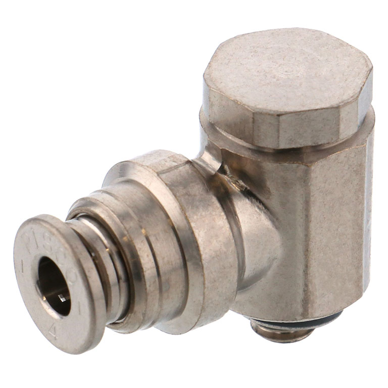 Alternative view of Đầu Nối Nhanh Khí Nén Cong 90° Đầu Lục Giác Trụ Ren Ngoài Pisco KH4-M5-1-F