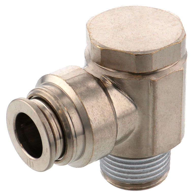 Alternative view of Đầu Nối Nhanh Khí Nén Cong 90° Đầu Lục Giác Trụ Ren Ngoài Pisco KH10-03-1-F