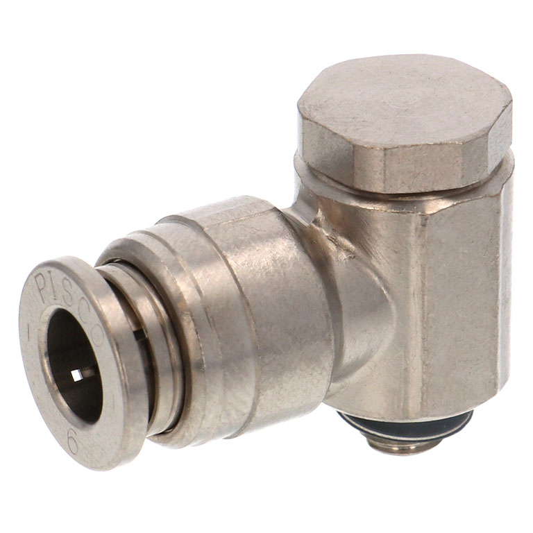 Alternative view of Đầu Nối Nhanh Khí Nén Cong 90° Đầu Lục Giác Trụ Ren Ngoài Pisco KH6-M5-1
