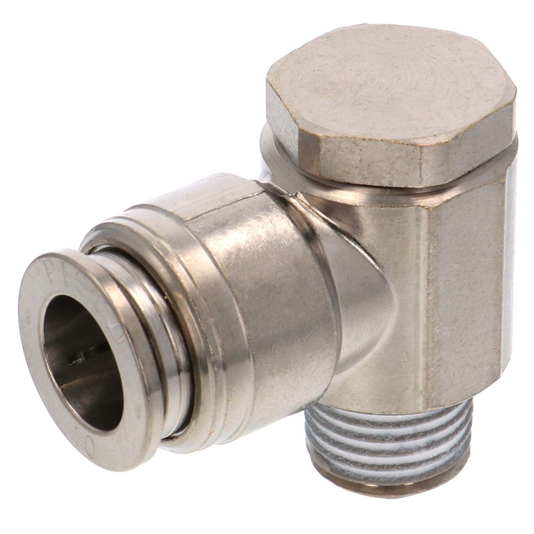 Alternative view of Đầu Nối Nhanh Khí Nén Cong 90° Đầu Lục Giác Trụ Ren Ngoài Pisco KH10-02-1-F