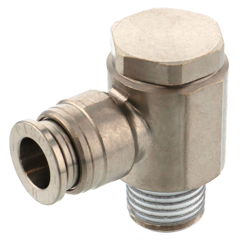 Alternative view of Đầu Nối Nhanh Khí Nén Cong 90° Đầu Lục Giác Trụ Ren Ngoài Pisco KH8-02-1-F