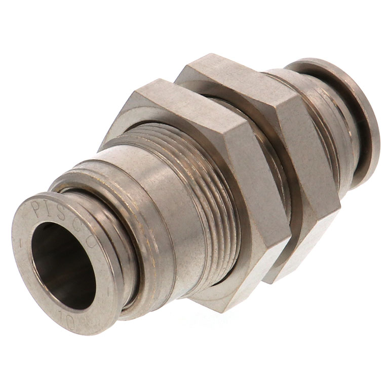 Alternative view of Đầu Nối Nhanh Khí Nén Dạng Thẳng Ren Ngoài Lắp Kẹp Vách Pisco KM10-1