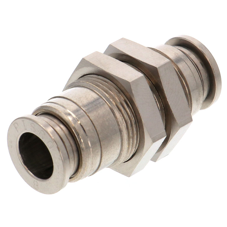 Alternative view of Đầu Nối Nhanh Khí Nén Dạng Thẳng Ren Ngoài Lắp Kẹp Vách Pisco KM8-1-F