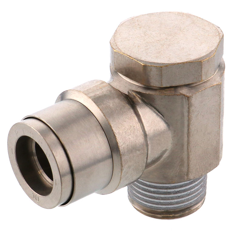 Alternative view of Đầu Nối Nhanh Khí Nén Cong 90° Đầu Lục Giác Trụ Ren Ngoài Pisco KH10-03