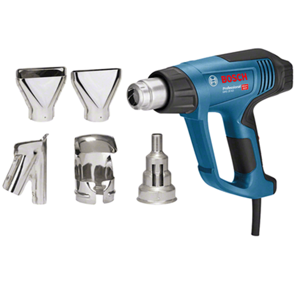 Máy Khò Nhiệt - Máy Thổi Hơi Nóng 2000W GHG 20-63 (kèm bộ mũi khò) Bosch 06012A62K0