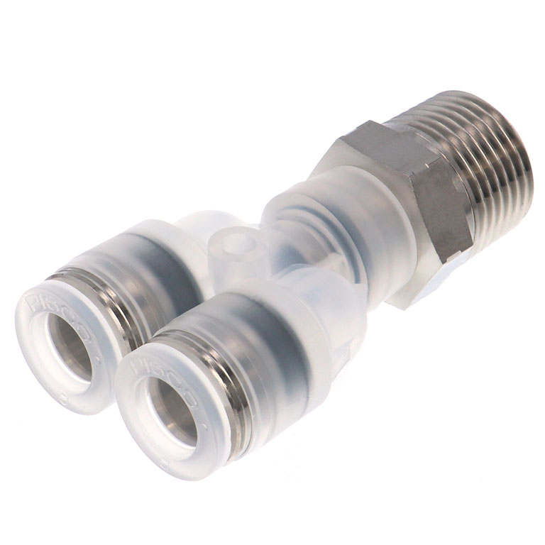 Alternative view of Đầu Nối Nhanh Khí Nén Dạng Chữ Y Ren Ngoài Pisco PPX8-03SUS-TP-C
