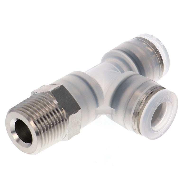 Alternative view of Đầu Nối Nhanh Khí Nén Dạng Chữ T Ren Ngoài Pisco PPD3/8-03SUS