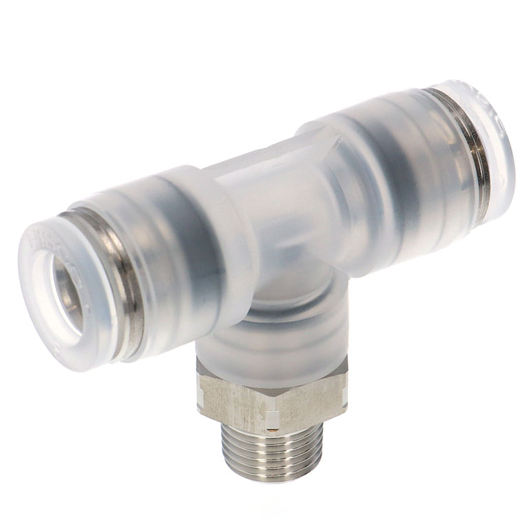 Alternative view of Đầu Nối Nhanh Khí Nén Dạng Chữ T Ren Ngoài Pisco PPB8-01SUS-HN