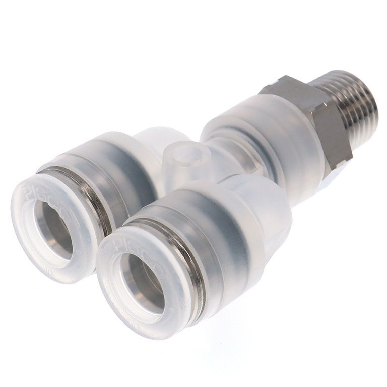 Alternative view of Đầu Nối Nhanh Khí Nén Dạng Chữ Y Ren Ngoài Pisco PPX10-02SUS