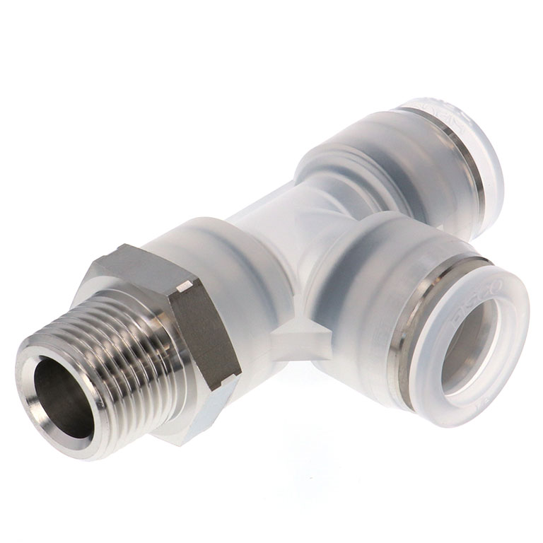 Alternative view of Đầu Nối Nhanh Khí Nén Dạng Chữ T Ren Ngoài Pisco PPD1/2-03SUS-HN