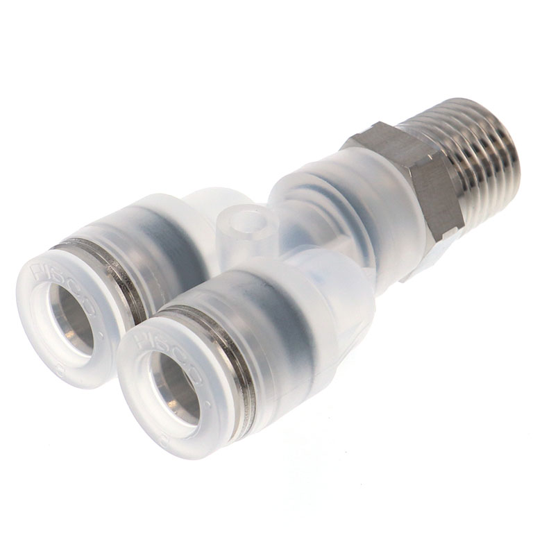 Alternative view of Đầu Nối Nhanh Khí Nén Dạng Chữ Y Ren Ngoài Pisco PPX8-02SUS-F-TP